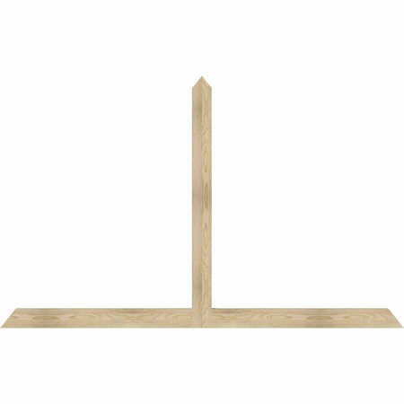 Ekena Millwork Portland Rough Sawn Timber Gable Bracket, Douglas Fir, 84"W x 53"H x 2"D x 4"F, 15/12 Pitch GBW084X53X0204POR00RDF